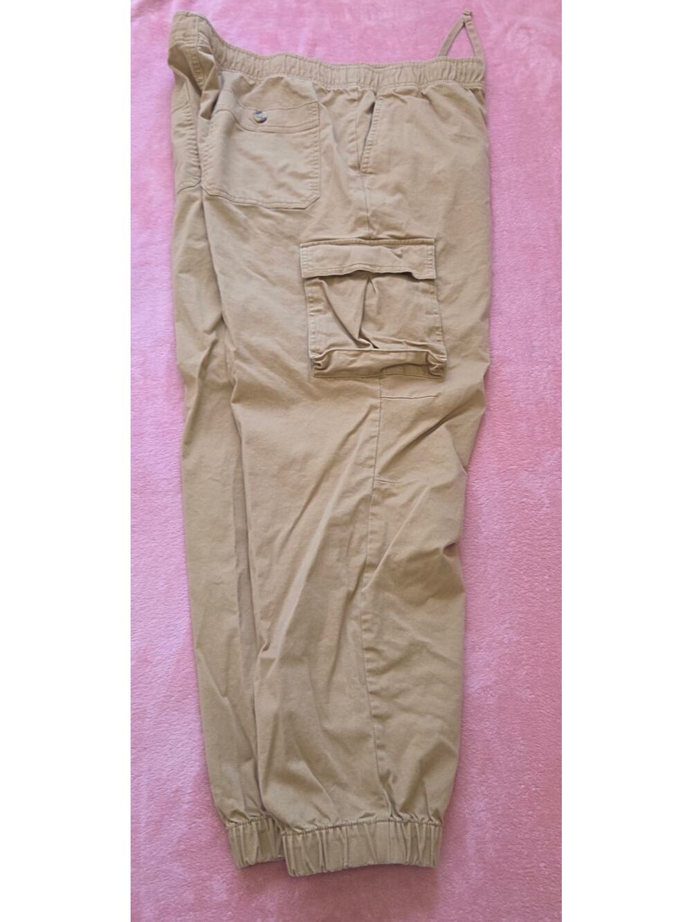No Boundaries Beige Colored Khaki Elastic Waist Joggers Men's Size Large 46-48